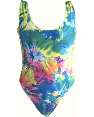 Brasini Swimwear Laguna High Cut One Piece Swimsuit With Mesh Sides - Blue
