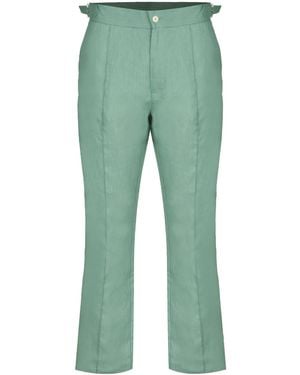 DAVID WEJ Hugo Linen Trouser With Side Adjuster - Green