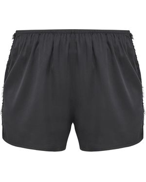 Avenue 8 Lace Detailed Mini Shorts - Gray