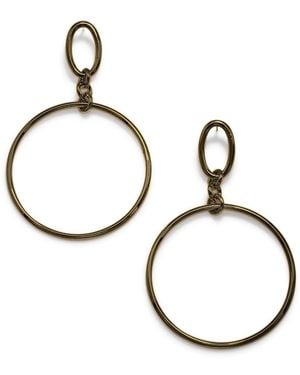 Jaredjamin Antique Ophelia Drop Hoop Post Earrings - Metallic