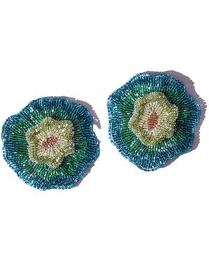 Simitri Kiwi Bloom Earrings - Green