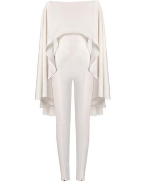 Lily Phellera Oleon Cape Jumpsuit - White