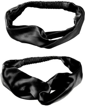 Soft Strokes Silk Pure Mulberry Silk Turban Style Headband - Black