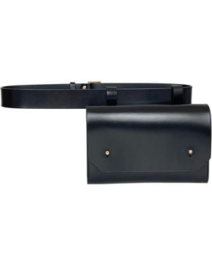 Haute Cuir Leather Envelope Belt Bag - Blue