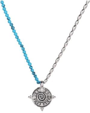 Aurozia Three Charms Solar Meridian The Sun Crystal Beaded Necklace - Metallic