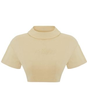 Pcfg Neutrals Destroyed Crop Tee - Natural
