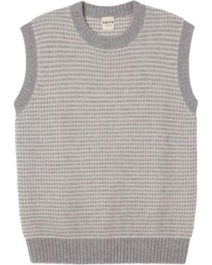 Salts Cashmere Textured Knitted Tank - Gray
