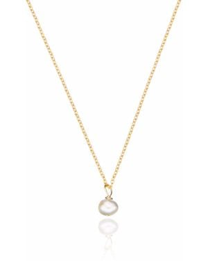 Lily & Roo Single Pearl Pendant Necklace - Metallic