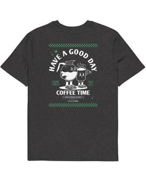 Anchor and Crew Heather Gustatory Have A Good Day Organic Cotton Embroidered T-Shirt - Black