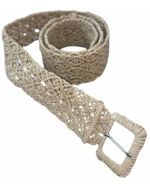 Zanatany Concepts Dentelle Raffia Belt - Metallic