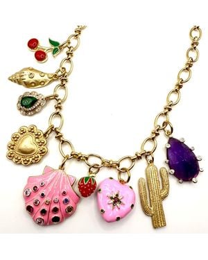 Achala Handcrafted Shell Pendant Charm Necklace - Multicolour