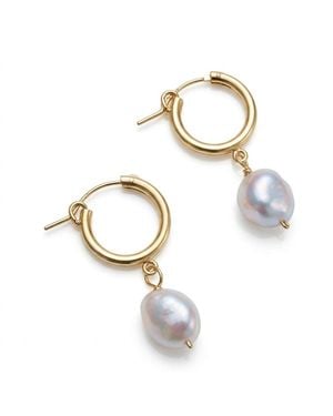 Lexi Jewelry Lanai Pearl & Small Hoop Earrings - Metallic