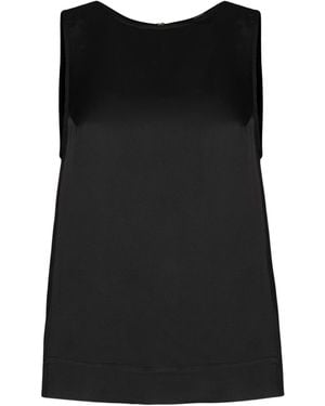 Oh!Zuza Echo – Satin Viscose Top With Side Slits - Black