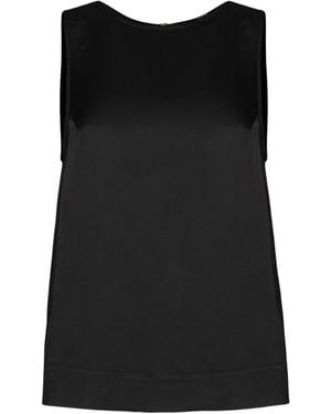 Oh!Zuza Echo – Satin Viscose Top With Side Slits - Black