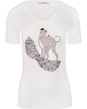 Oh!Zuza Short Sleeve V-Neck T-Shirt - White