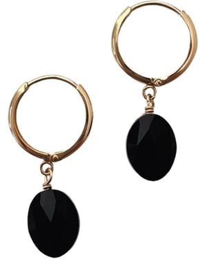 Herself Collections 14K Onyx Huggies - Black