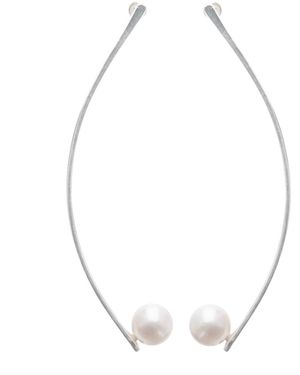 Silver Moon Sterling Earrings – Moon Drop - Metallic
