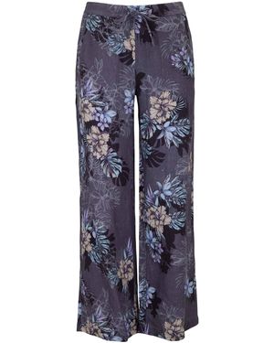 lords of harlech Lillian Exotic Floral Wide-Leg Pant - Blue