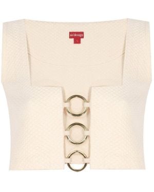 No'design Neutrals Noble Buckled Crop Top - Natural