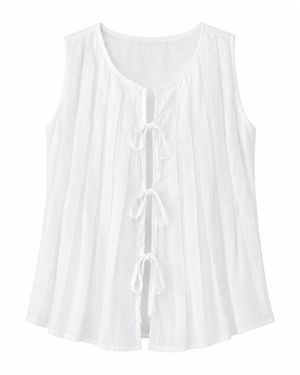 Mind Traveler Gigi Linen Top - White