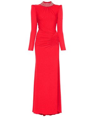 Nissa Crystal-Embellished Maxi Dress - Red