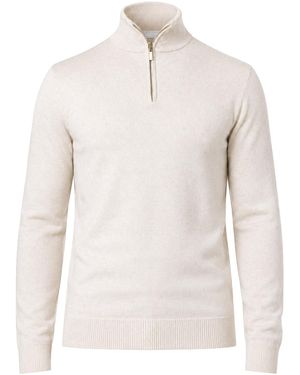 Seren London Neutrals Half Zip Wool Jumper - White