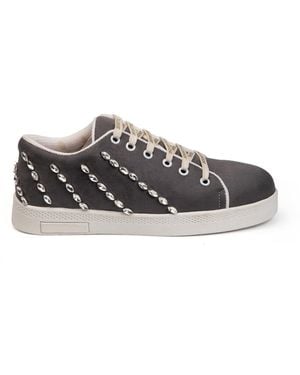 Rettrose Ivy Luxury Suede Handmade Embellished Tennis Shoe - Black