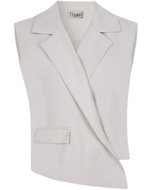 Thisisu Collection Vera Oversize Vest – Ecru - White
