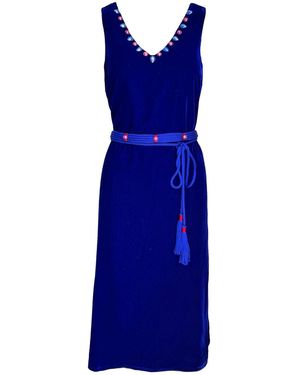 L2R THE LABEL Marcel Tank Dress With Slit - Blue