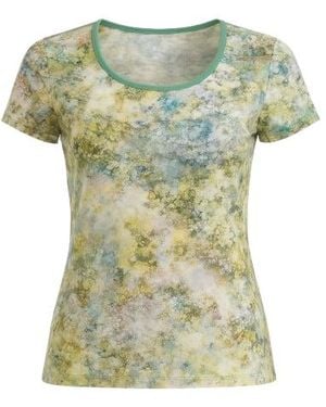 Conquista Floral Short Sleeve Top - Green
