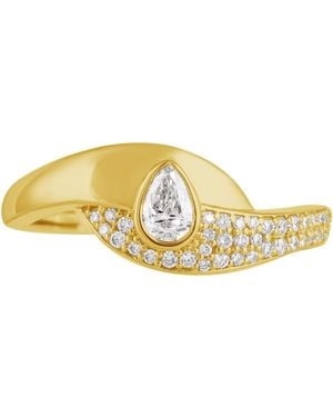 Artisan 14K Pear Diamond & Pave Statement Ring - Yellow