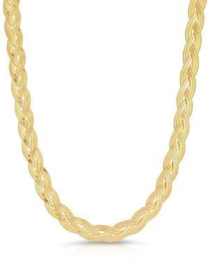 Glamrocks Jewelry Wide Twist Herringbone Necklace - Metallic