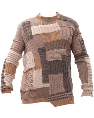 Maison Bogomil Chunky Patchwork Jumper - Brown