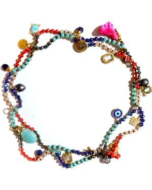 Persia Dona Jewelry Casablanca Gemstone Necklace - Blue