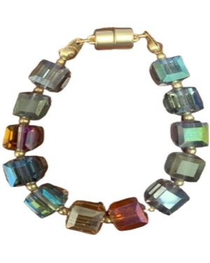 Saachi Faceted Bead & Stone Bracelet - Green