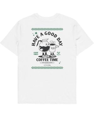 Anchor and Crew Gustatory Have A Good Day Organic Cotton Embroidered T-Shirt - White