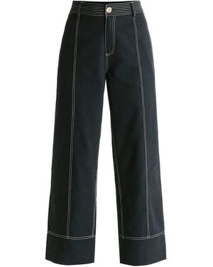 Paisie Chino Trousers With Contrast Stitching - Black