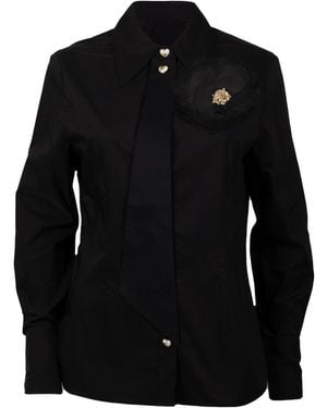 Laines London Laines Couture Tie Shirt With Corsage - Black