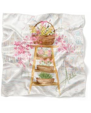 ADIBA The Rosé Garden Bag Hair Scarf - Pink