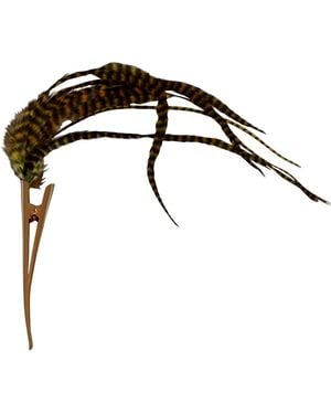 Romer Millinery Rose Feather Clip For Hats, Hair, Turbans And Lapel Xl And - Black