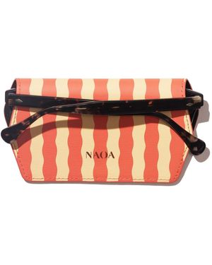 Naoa Neutrals Slim Glasses Case Dunes Print - Orange