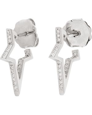 Artisan Natural Diamond Star Drop Earrings - Metallic