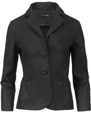 Conquista Washed Cotton Gabardine Blazer – - Black