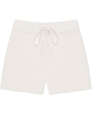 DU & BERRY Wool & Cashmere Fine Knit Shorts - White