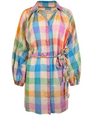 SUNSHINE TIENDA Plaid Pippa Dress - Blue