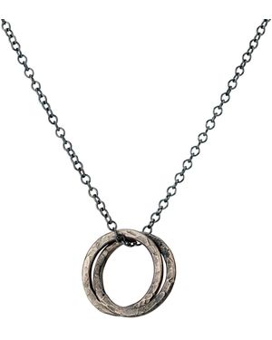 Posh Totty Designs Mens Textured Two Ring Russian Necklace - Metallic