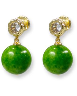 Classicharms Olivia Peridot Bead Drop Earrings - Green