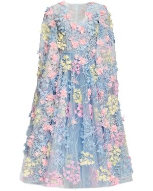 MATSOUR'I Dress Hortensia With Detachable Sleeves Midi - Blue