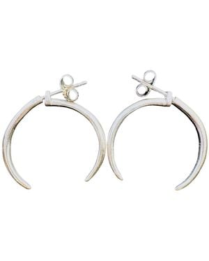Aki Roc Jewelry Front-Back One Inch Hoop Earrings - Metallic