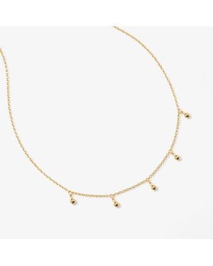 Elk & Bloom Dainty 14K Beaded Drop Choker Necklace - Metallic